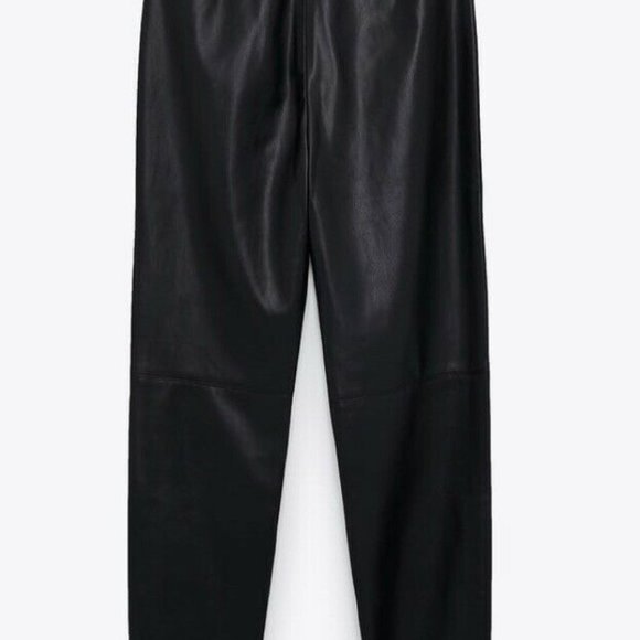 NEW ZARA Belted FAUX Leather Leggings Size S - Picture 4 of 6